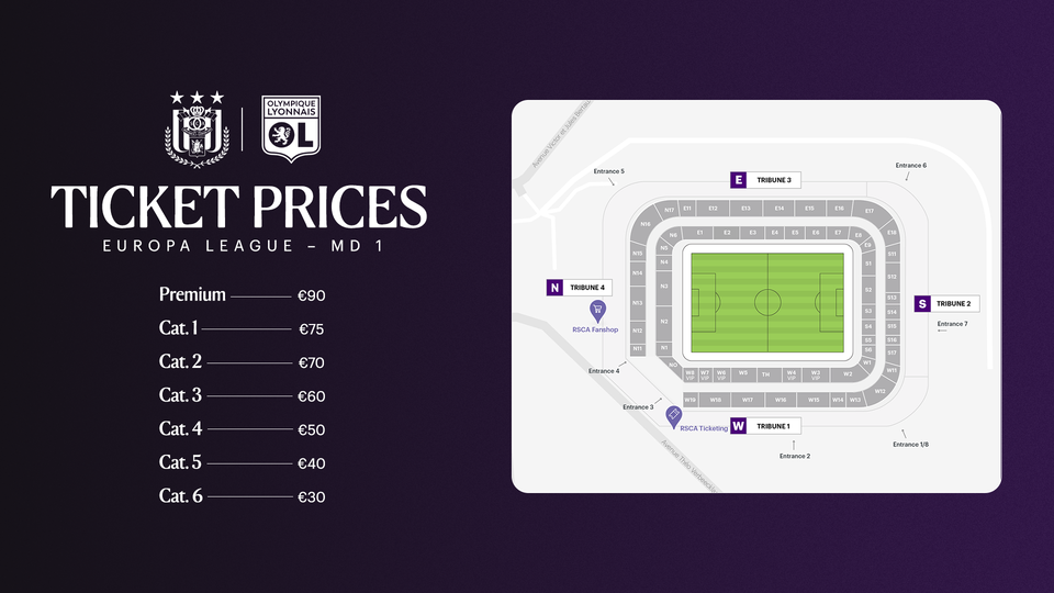 EUROPA LEAGUE - TICKET PRICES